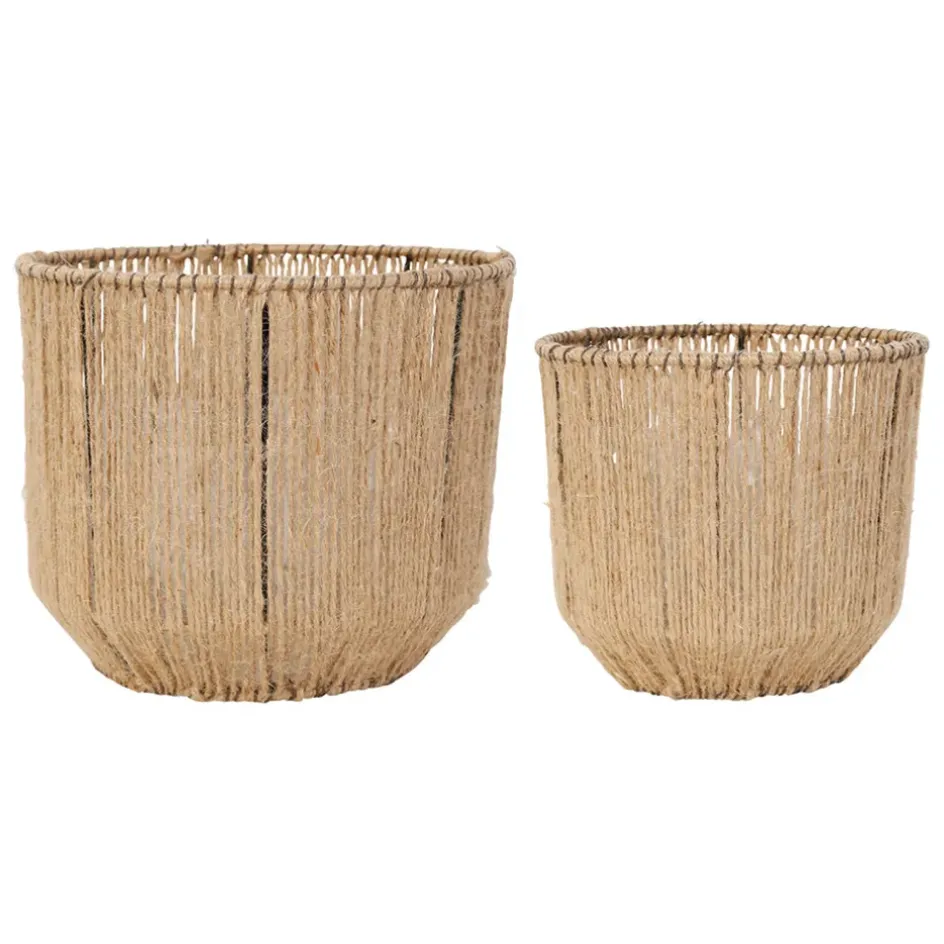 Fabrique de Styles Cache-pots Et Supports*Cache pot (lot de 2) corde en jute