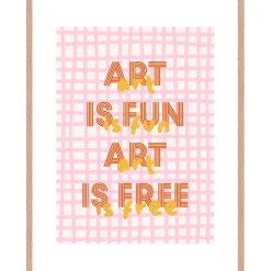 Fabrique de Styles Cadres Déco Et Affiches*Cadre avec affiche "Art is Fun Art is Free" en chêne clair 50x70cm - Lario