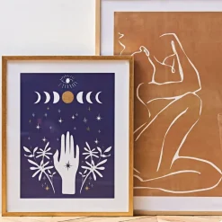 Fabrique de Styles Cadres Déco Et Affiches*Cadre deco encadré main visionn bleu et doré 42x52cm