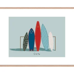 Fabrique de Styles Cadres Déco Et Affiches*Cadre image surf day 50x70cm lario chene