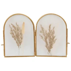 Fabrique de Styles Cadres Photos*Cadre photo 2 vues en verre et laiton 10x10cm - Retro