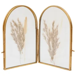 Fabrique de Styles Cadres Photos*Cadre photo 2 vues en verre et laiton 10x10cm - Retro