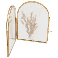 Fabrique de Styles Cadres Photos*Cadre photo 2 vues en verre et laiton 10x10cm - Retro