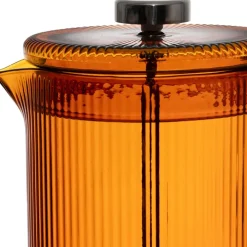 Fabrique de Styles Théières Et Cafetières*Cafetière à piston striée en verre borosilicate et émeraude 1L