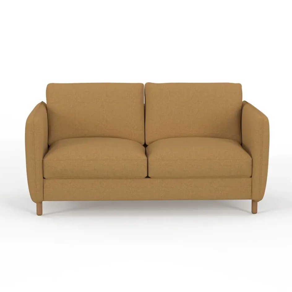 Fabrique de Styles Canapés Convertibles*Canapé convertible 2 places Gustave - Tissu Texturé - Crown Moutarde