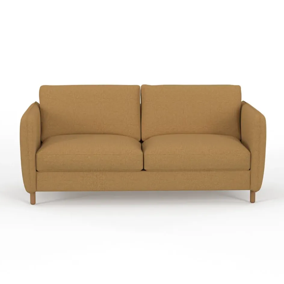 Fabrique de Styles Canapés Convertibles*Canapé convertible 2 places Gustave - Tissu Texturé - Crown Moutarde