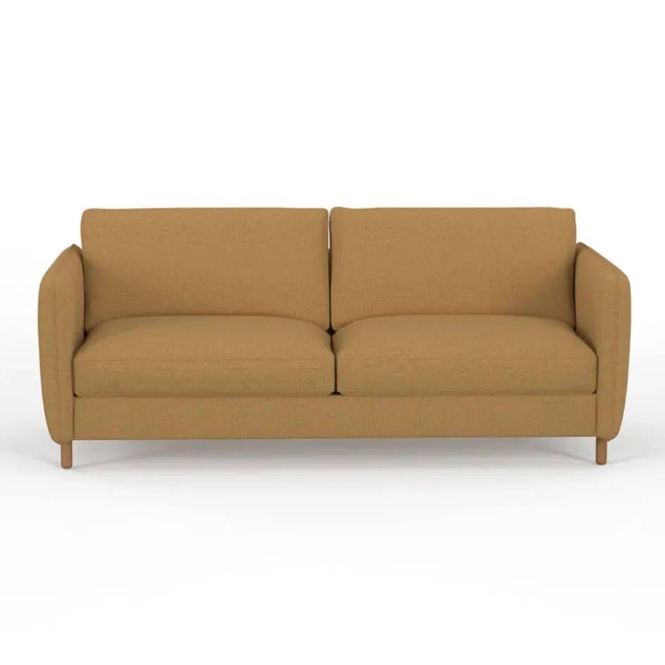 Fabrique de Styles Canapés Convertibles*Canapé convertible 2 places Gustave - Tissu Texturé - Crown Moutarde