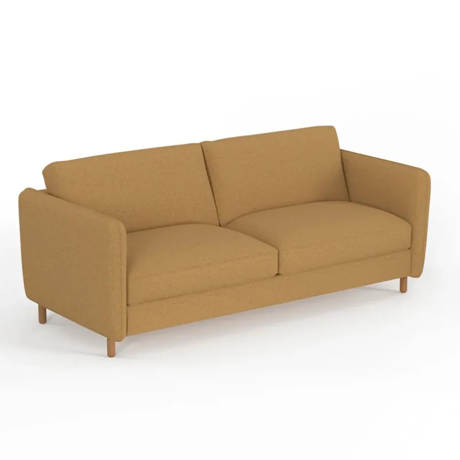 Fabrique de Styles Canapés Convertibles*Canapé convertible 2 places Gustave - Tissu Texturé - Crown Moutarde