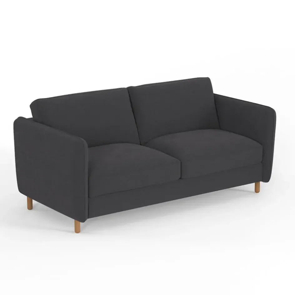 Fabrique de Styles Canapés Convertibles*Canapé convertible 2 places Bultex Gustave - Velours Vintage - Adore Anthracite