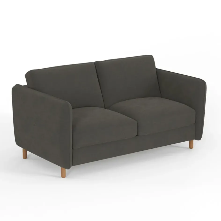 Fabrique de Styles Canapés Convertibles*Canapé convertible 2 places Bultex Gustave - Velours Vintage - Adore Anthracite