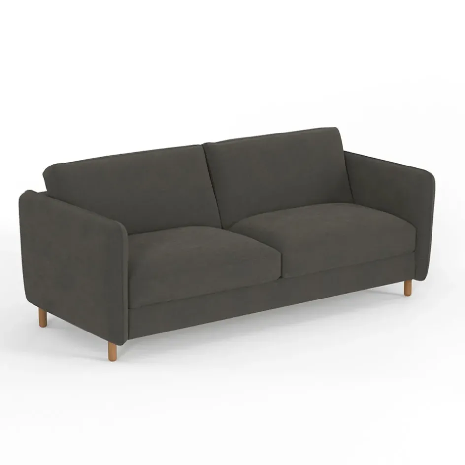 Fabrique de Styles Canapés Convertibles*Canapé convertible 2 places Bultex Gustave - Velours Vintage - Adore Anthracite