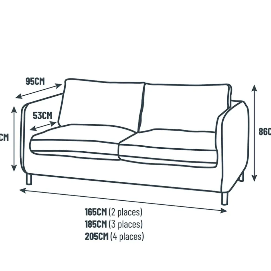 Fabrique de Styles Canapés Convertibles*Canapé convertible 2 places Bultex Gustave - Velours Vintage - Adore Anthracite