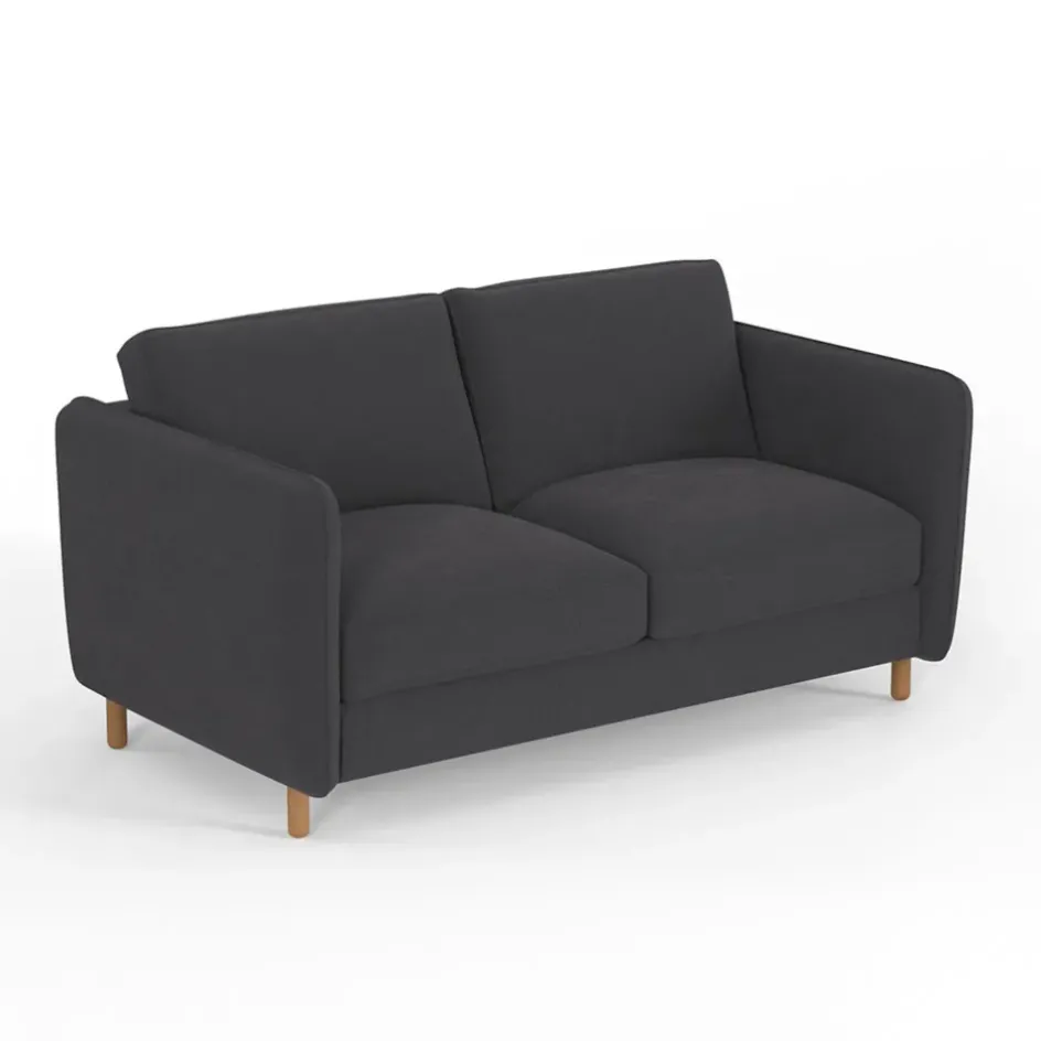 Fabrique de Styles Canapés Convertibles*Canapé convertible 2 places Bultex Gustave - Velours Vintage - Adore Anthracite