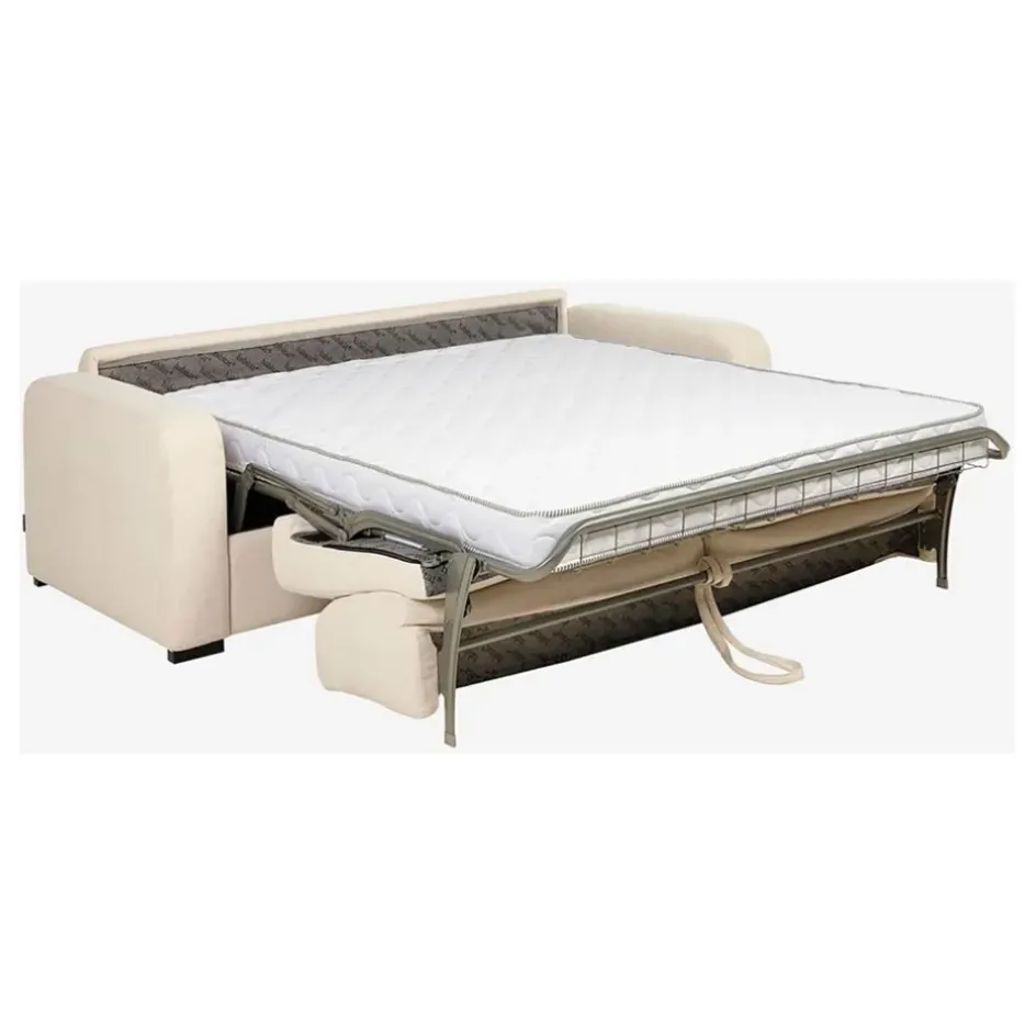 Fabrique de Styles Canapés Convertibles*Canapé convertible 28kg 2 places en tissu lenny crème - Porto