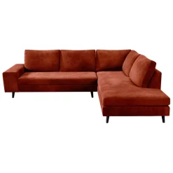 Fabrique de Styles Canapés D'angle*Canapé d'angle droit 5 places André - effet velours - Seven emerald