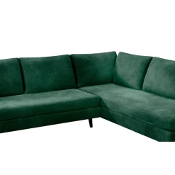 Fabrique de Styles Canapés D'angle*Canapé d'angle droit 5 places André - effet velours - Seven emerald