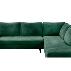 Fabrique de Styles Canapés D'angle*Canapé d'angle droit 5 places André - effet velours - Seven emerald