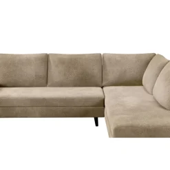 Fabrique de Styles Canapés D'angle*Canapé d'angle droit 5 places André - effet velours - Seven emerald