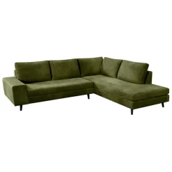 Fabrique de Styles Canapés D'angle*Canapé d'angle droit 5 places André - effet velours - Seven emerald