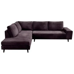 Fabrique de Styles Canapés D'angle*Canapé d'angle droit 5 places André - effet velours - Seven emerald