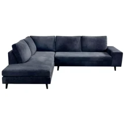 Fabrique de Styles Canapés D'angle*Canapé d'angle droit 5 places André - effet velours - Seven emerald