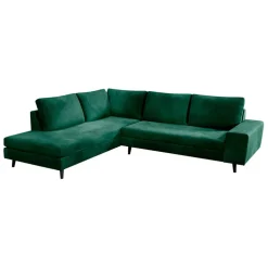 Fabrique de Styles Canapés D'angle*Canapé d'angle droit 5 places André - effet velours - Seven emerald