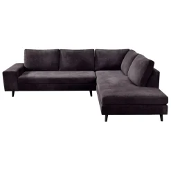 Fabrique de Styles Canapés D'angle*Canapé d'angle droit 5 places André - effet velours - Seven emerald