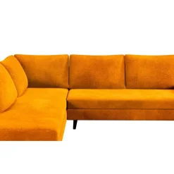 Fabrique de Styles Canapés D'angle*Canapé d'angle droit 5 places André - effet velours - Seven emerald