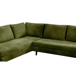 Fabrique de Styles Canapés D'angle*Canapé d'angle droit 5 places André - effet velours - Seven emerald