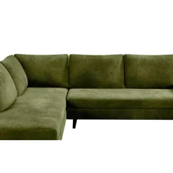 Fabrique de Styles Canapés D'angle*Canapé d'angle droit 5 places André - effet velours - Seven emerald