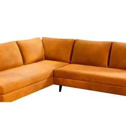 Fabrique de Styles Canapés D'angle*Canapé d'angle gauche 5 places André - velours vintage - Adore gold