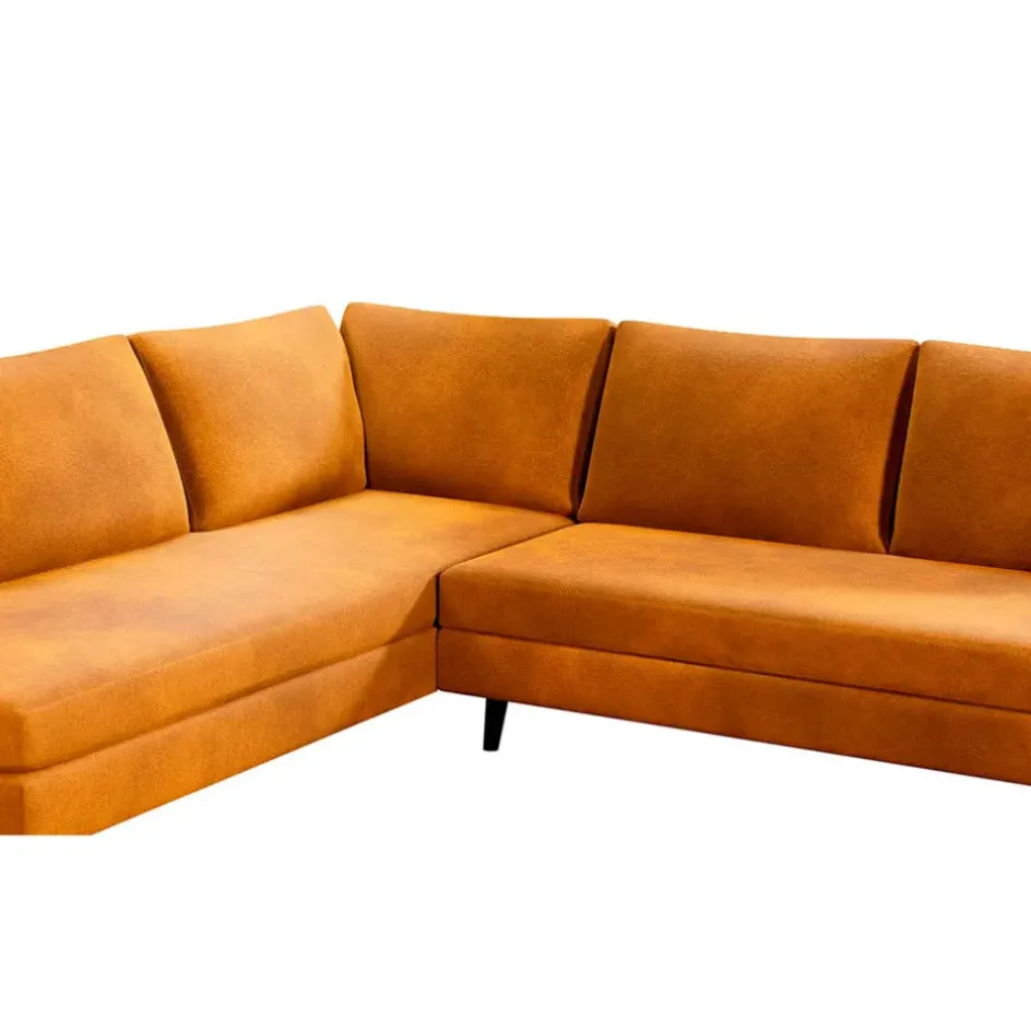 Fabrique de Styles Canapés D'angle*Canapé d'angle gauche 5 places André - velours vintage - Adore kaki hunter