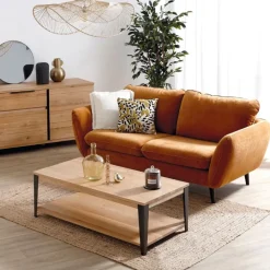 Fabrique de Styles Canapés Fixes*Canapé fixe 2 places AXEL - Tissu Texturé - Crown Black