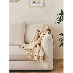 Fabrique de Styles Canapés Fixes*Canapé fixe 3 places Basile - Effet Velours Côtelé - Fjord Écru