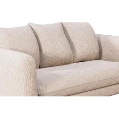 Fabrique de Styles Canapés Fixes*Canapé fixe 3 places Basile - Effet Velours Côtelé - Fjord Écru