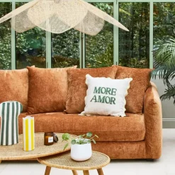 Fabrique de Styles Canapés Fixes*Canapé fixe 3 places Basile - Velours Texturé - Perfect Harmony Écureuil