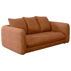 Fabrique de Styles Canapés Fixes*Canapé fixe 3 places Basile - Velours Texturé - Perfect Harmony Écureuil