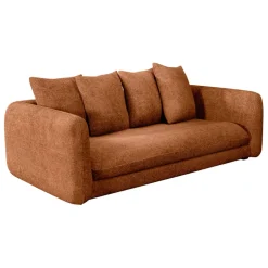 Fabrique de Styles Canapés Fixes*Canapé fixe 3 places Basile - Velours Texturé - Perfect Harmony Écureuil