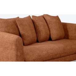 Fabrique de Styles Canapés Fixes*Canapé fixe 3 places Basile - Velours Texturé - Perfect Harmony Écureuil