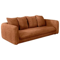 Fabrique de Styles Canapés Fixes*Canapé fixe 3 places Basile - Velours Texturé - Perfect Harmony Écureuil