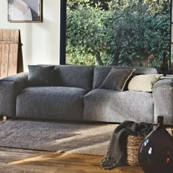 Fabrique de Styles Canapés Fixes*Canapé fixe 4 places en tissu bellagio gris - Posada