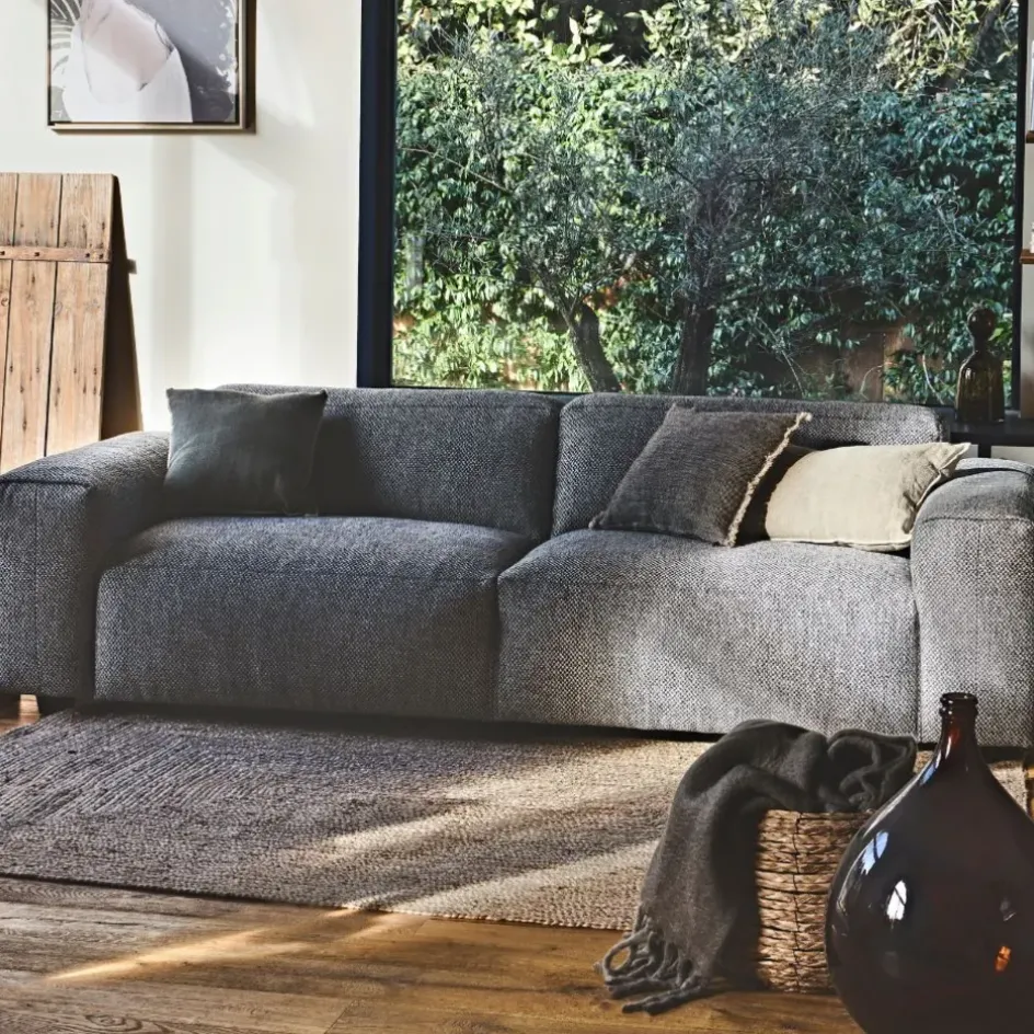 Fabrique de Styles Canapés Fixes*Canapé fixe 4 places en tissu bellagio gris - Posada