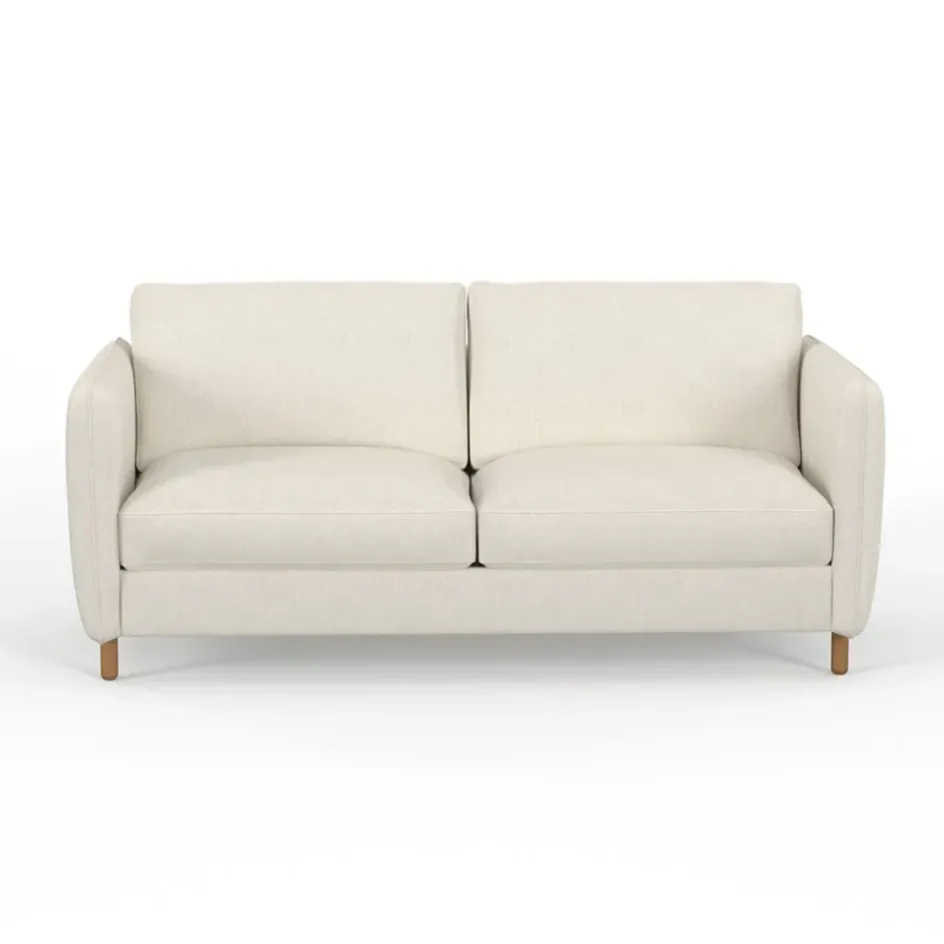 Fabrique de Styles Canapés Fixes*Canapé fixe 4 places Gustave - Velours Texturé - Dany Ecru