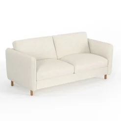 Fabrique de Styles Canapés Fixes*Canapé fixe 4 places Gustave - Velours Texturé - Dany Ecru