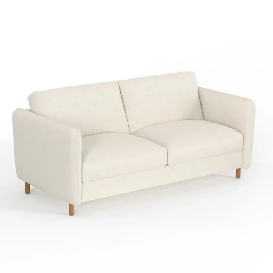 Fabrique de Styles Canapés Fixes*Canapé fixe 4 places Gustave - Velours Texturé - Dany Ecru