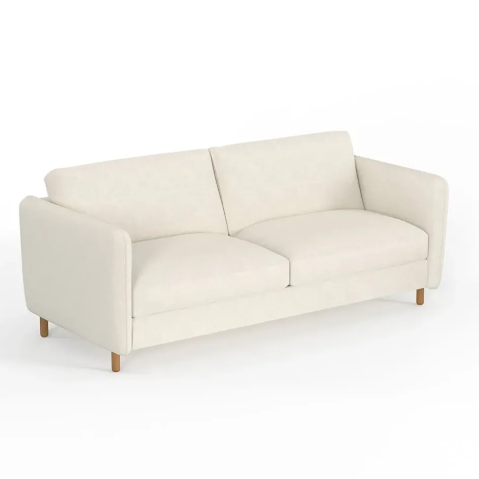 Fabrique de Styles Canapés Fixes*Canapé fixe 4 places Gustave - Velours Texturé - Dany Ecru