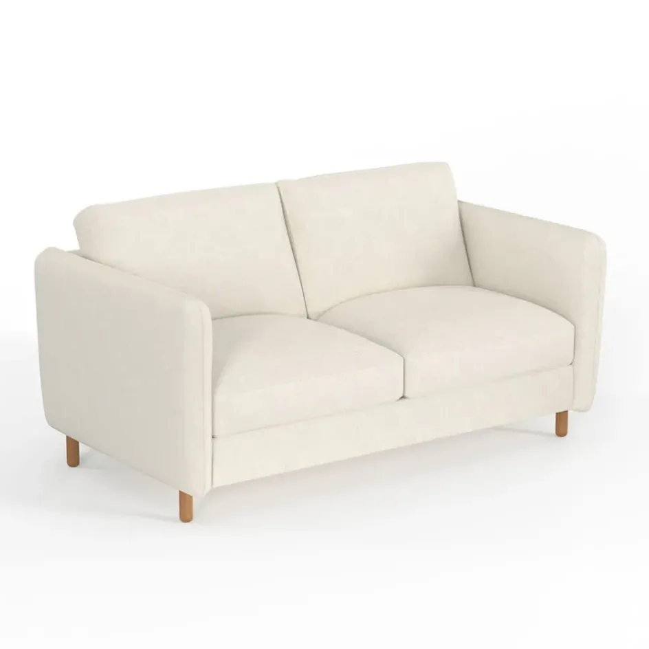 Fabrique de Styles Canapés Fixes*Canapé fixe 4 places Gustave - Velours Texturé - Dany Ecru