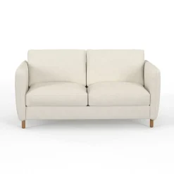 Fabrique de Styles Canapés Fixes*Canapé fixe 4 places Gustave - Velours Texturé - Dany Ecru