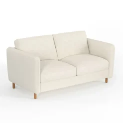 Fabrique de Styles Canapés Fixes*Canapé fixe 4 places Gustave - Velours Texturé - Dany Ecru