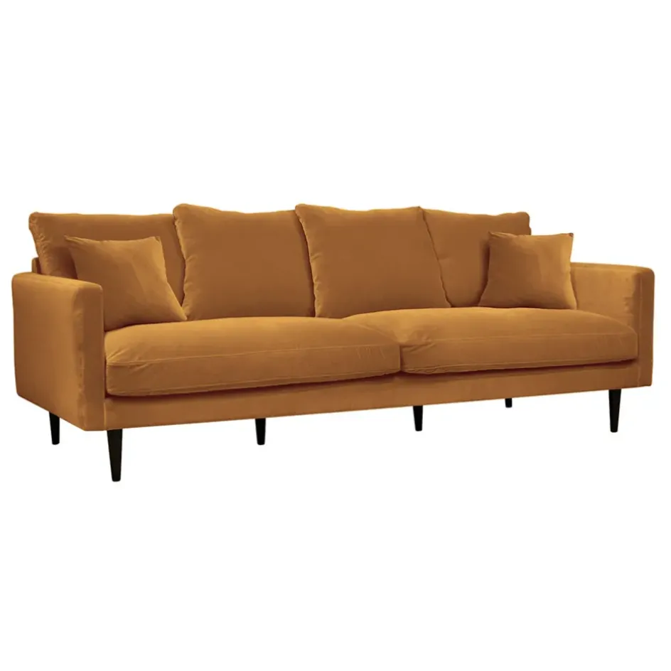 Fabrique de Styles Canapés Fixes*Canapé fixe 4 places Marius - Effet Velours - Seven Turtle